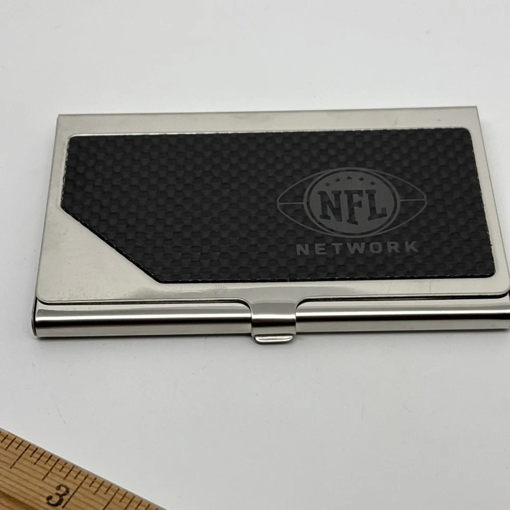 Unique Employee NFL Network Business Card Holder‎ Mirrored Clasp Shut